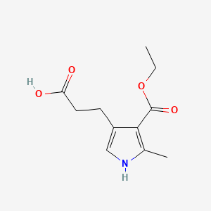 Chemical structure of 2-Methyl-3-carbethoxy-4-(3-propionic acid)pyrrole