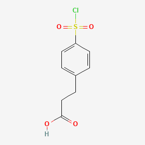 Chemical structure of 3-(4-(Chlorosulfonyl)phenyl)propanoic acid