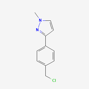 Chemical structure of 3-(4-(Chloromethyl)phenyl)-1-methyl-1H-pyrazole