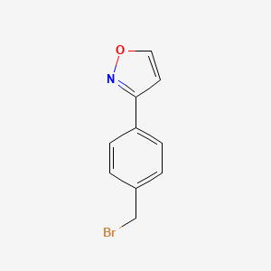 Chemical structure of 3-(4-(Bromomethyl)phenyl)isoxazole