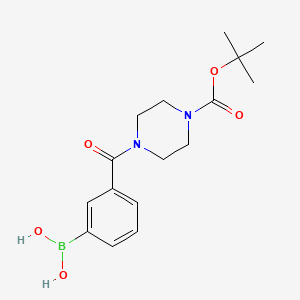 Chemical structure of 3-(4-(BOC-Piperazine-1-carbonyl)phenylboronic acid