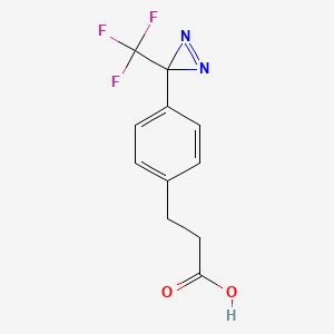 Chemical structure of 3-(4-(3-(Trifluoromethyl)-3H-diazirin-3-yl)phenyl)propanoic acid
