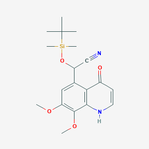 Chemical structure of 3-(4-((tert-butyldimethylsilyl)oxy)-1-oxoisoindolin-2-yl)piperidine-2,6-dione
