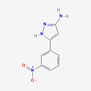 Chemical structure of 3-(3-Nitrophenyl)-1H-pyrazol-5-amine