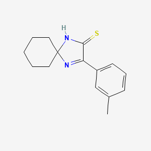 Chemical structure of 3-(3-Methylphenyl)-1,4-diazaspiro[4.5]dec-3-ene-2-thione