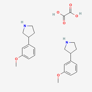 Chemical structure of 3-(3-Methoxyphenyl)pyrrolidine oxalate(2:1)