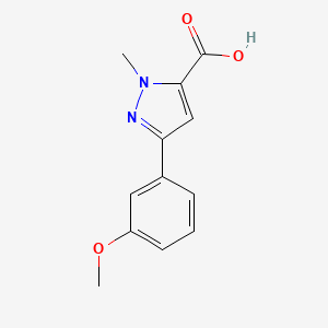 Chemical structure of 3-(3-Methoxyphenyl)-1-methyl-1H-pyrazole-5-carboxylic acid