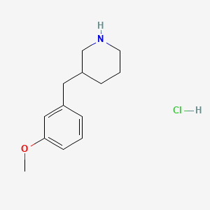 Chemical structure of 3-(3-Methoxybenzyl)piperidine Hydrochloride