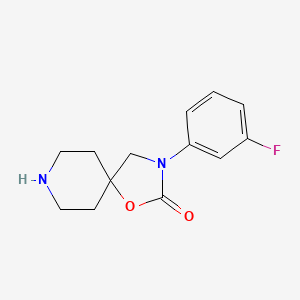 Chemical structure of 3-(3-Fluorophenyl)-1-oxa-3,8-diazaspiro[4.5]decan-2-one