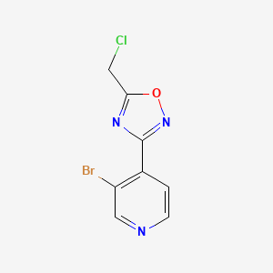 Chemical structure of 3-(3-Bromopyridin-4-yl)-5-(chloromethyl)-1,2,4-oxadiazole