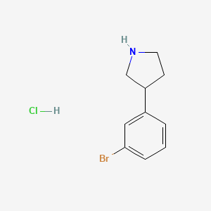 Chemical structure of 3-(3-Bromophenyl)pyrrolidine hydrochloride