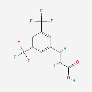 Chemical structure of trans-3,5-Bis(trifluoromethyl)cinnamic acid