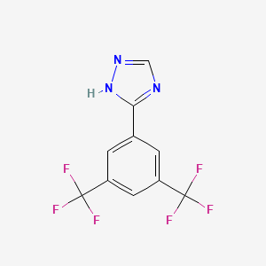Chemical structure of 3-(3,5-Bis(trifluoromethyl)phenyl)-1H-1,2,4-triazole