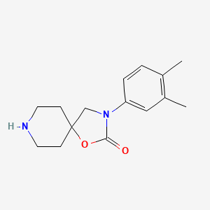 Chemical structure of 3-(3,4-Dimethylphenyl)-1-oxa-3,8-diazaspiro[4.5]decan-2-one