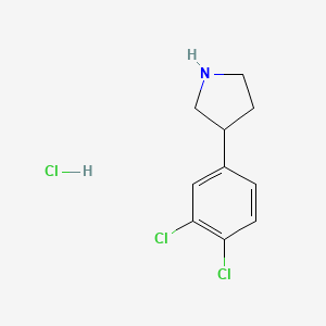 Chemical structure of 3-(3,4-Dichlorophenyl)pyrrolidine hydrochloride