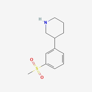 Chemical structure of 3-(3-(Methylsulfonyl)Phenyl)Piperidine