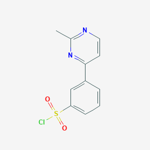 Chemical structure of 3-(2-Methylpyrimidin-4-yl)benzene-1-sulfonylchloride