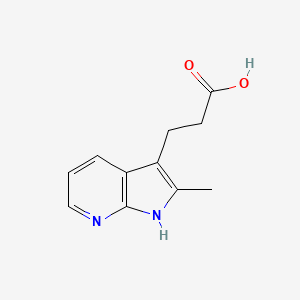 Chemical structure of 3-(2-Methyl-1H-pyrrolo[2,3-b]pyridin-3-yl)propanoic acid