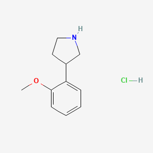 Chemical structure of 3-(2-Methoxyphenyl)pyrrolidine hydrochloride