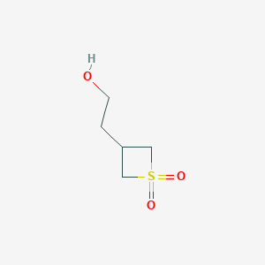 Chemical structure of 3-(2-Hydroxyethyl)thietane 1,1-dioxide