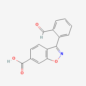 Chemical structure of 3-(2-Formylphenyl)benzo[d]isoxazole-6-carboxylic acid