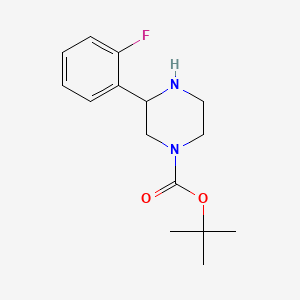 Chemical structure of 1-Boc-3-(2-fluorophenyl)piperazine