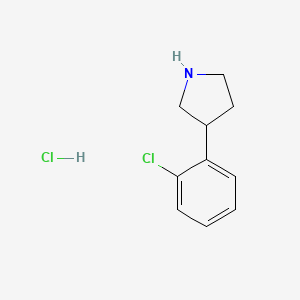 Chemical structure of 3-(2-Chlorophenyl)pyrrolidine hydrochloride