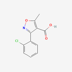 Chemical structure of 3-(2-Chlorophenyl)-5-methylisoxazole-4-carboxylic acid