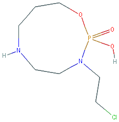 Chemical structure of 3-(2-Chloroethyl)octahydro-2-hydroxy-1,3,6,2-oxadiazaphosphonine 2-Oxide