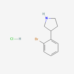 Chemical structure of 3-(2-Bromophenyl)pyrrolidine hydrochloride