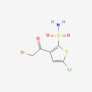 Chemical structure of 3-(2-Bromoacetyl)-5-chlorothiophene-2-sulfonamide