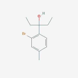 Chemical structure of 3-(2-broMo-4-Methylphenyl)pentan-3-ol