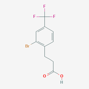 Chemical structure of 3-(2-Bromo-4-(trifluoromethyl)phenyl)propanoic acid