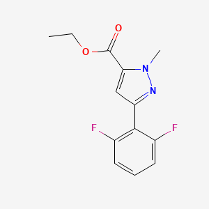 Chemical structure of 3-(2,6-Difluorophenyl)-1-methyl-1h-pyrazole-5-carboxylic acid ethyl ester