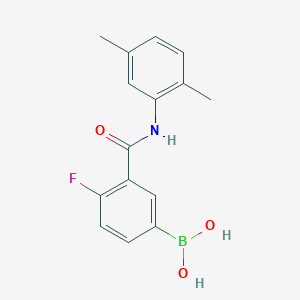 Chemical structure of 3-(2,5-Dimethylphenylcarbamoyl)-4-fluorobenzeneboronic acid