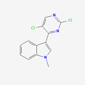 Chemical structure of 3-(2,5-dichloropyrimidin-4-yl)-1-methyl-1H-indole
