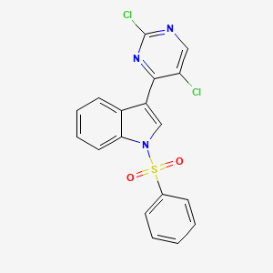 Chemical structure of 3-(2,5-Dichloropyrimidin-4-yl)-1-(phenylsulfonyl)-1H-indole