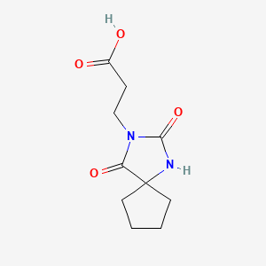Chemical structure of 3-(2,4-Dioxo-1,3-diaza-spiro[4.4]non-3-yl)-propionic acid