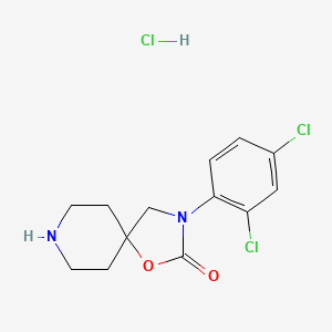 Chemical structure of 3-(2,4-Dichlorophenyl)-1-oxa-3,8-diazaspiro[4.5]decan-2-one hydrochloride