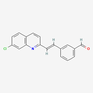 Chemical structure of 3-(2-(7-Chloroquinolin-2-yl)vinyl)benzaldehyde