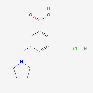 Chemical structure of 3-(1-Pyrrolidylmethyl)benzoic Acid Hydrochloride