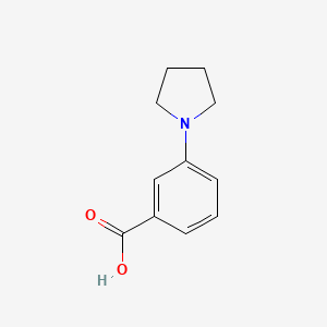Chemical structure of 3-(1-Pyrrolidinyl)benzoic Acid