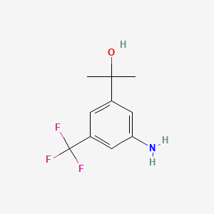 Chemical structure of 2-(3-Amino-5-(trifluoromethyl)phenyl)propan-2-ol