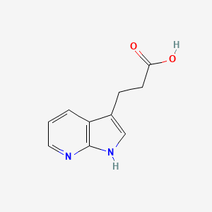 Chemical structure of 3-(1H-Pyrrolo[2,3-b]pyridin-3-yl)propanoic acid