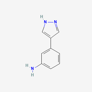 Chemical structure of 3-(1H-Pyrazol-4-yl)aniline
