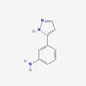 Chemical structure of 3-(1H-Pyrazol-3-yl)aniline