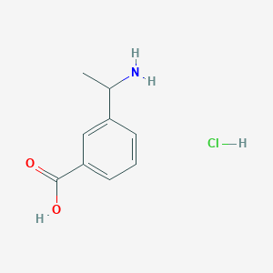Chemical structure of 3-(1-Aminoethyl)benzoic acid hydrochloride
