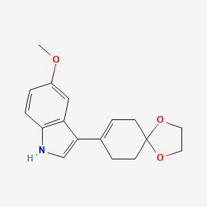 Chemical structure of 3-(1,4-Dioxaspiro[4,5]dec-7-en-8-yl)-5-methoxy-1H-indole