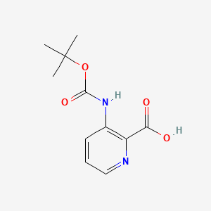 Chemical structure of 3-((tert-Butoxycarbonyl)amino)picolinic acid