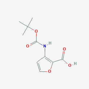 Chemical structure of 3-((tert-butoxycarbonyl)amino)furan-2-carboxylic acid